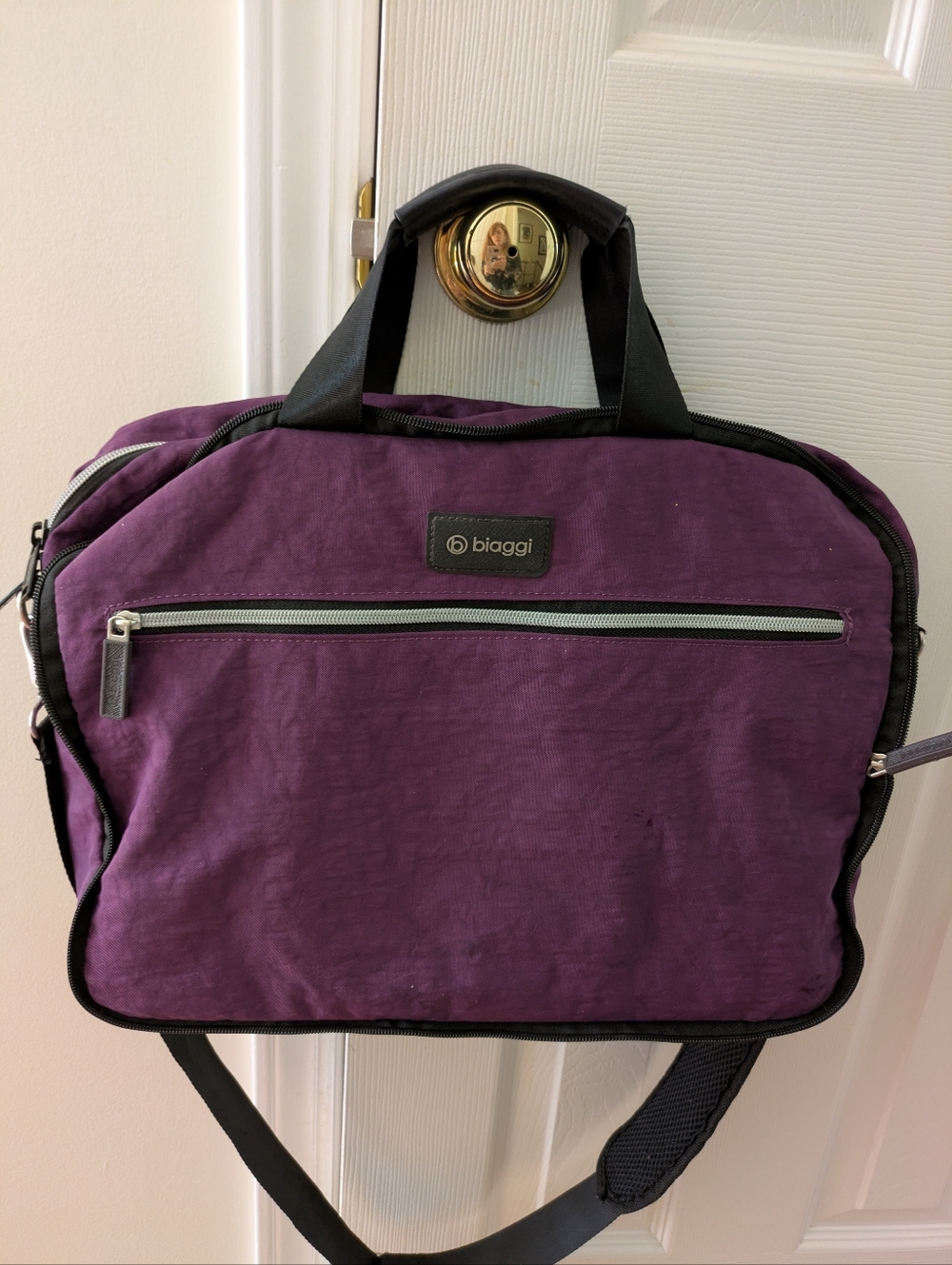 Biaggi Reversible Work Laptop Bag Purple/Black 🖤 💜
